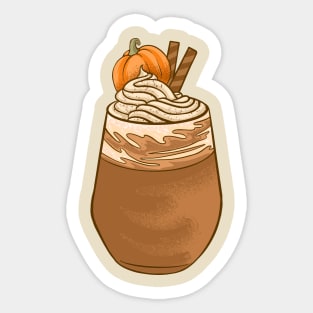 Fall coffee, Pumpkin Spice latte- Chill Fall Season Coffee, Thanksgiving Halloween Matching Gift Sticker